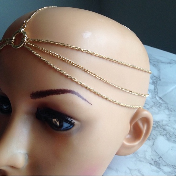 4/$20 3 Layer Gypsy Headchain Gold Head Chain NWT - Picture 2 of 7